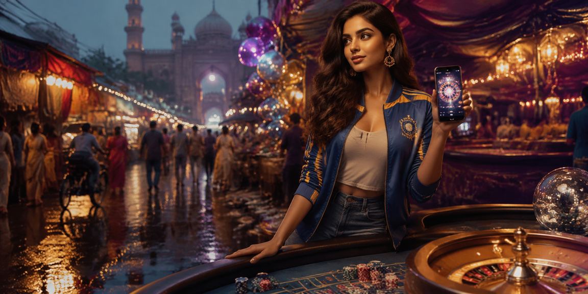 Neon lights around cricket betting in India concept