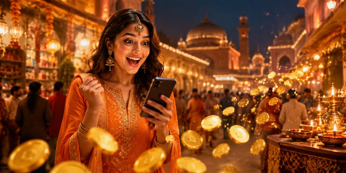 VIP user enjoying mobile casino during Diwali in India