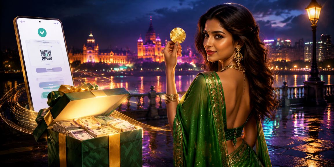 User performing a mobile payment in Mumbai wearing a saree